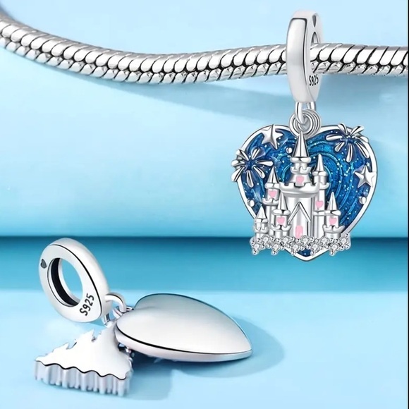 925 Sterling Silver Fireworks Castle Charm/ Pendant - NWT - Picture 2 of 5